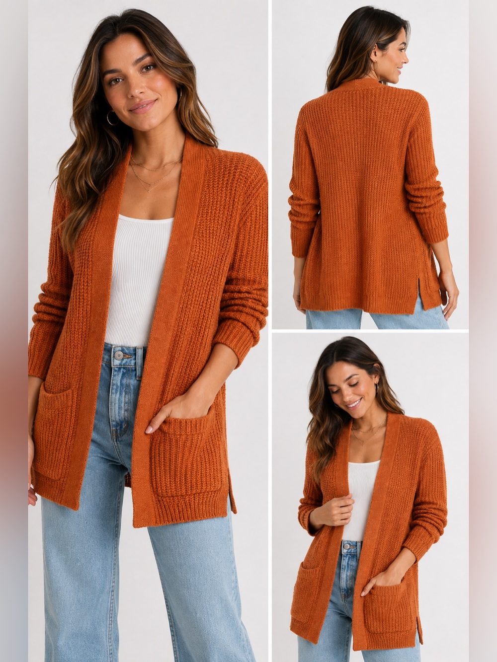 GAP Ginger Bread Open Front Long Cardigan Sweater Size Small NWT